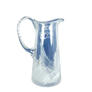 Bohemia Crystal Hand Cut Lead Crystal Faceted Swirl Pattern Tall Water Pitcher
